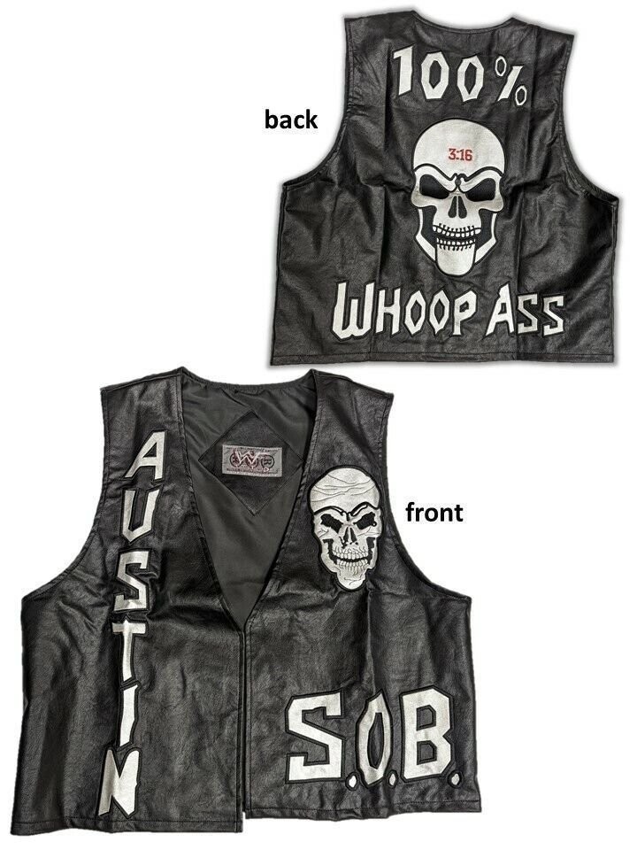 Buy Stone Cold Steve Austin SOB 3:16 Skull Vest Black