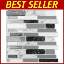 Modern Marble Grey Backsplash Tiles, 20 Sheets