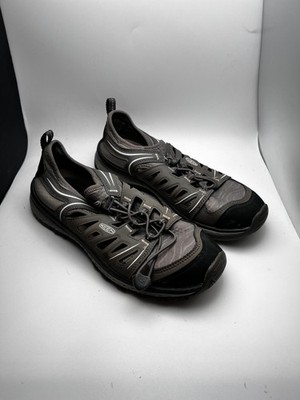Keen Trail Running Shoes Womens Size 8 Gray Black Bungee Lace Lightweight Hiking