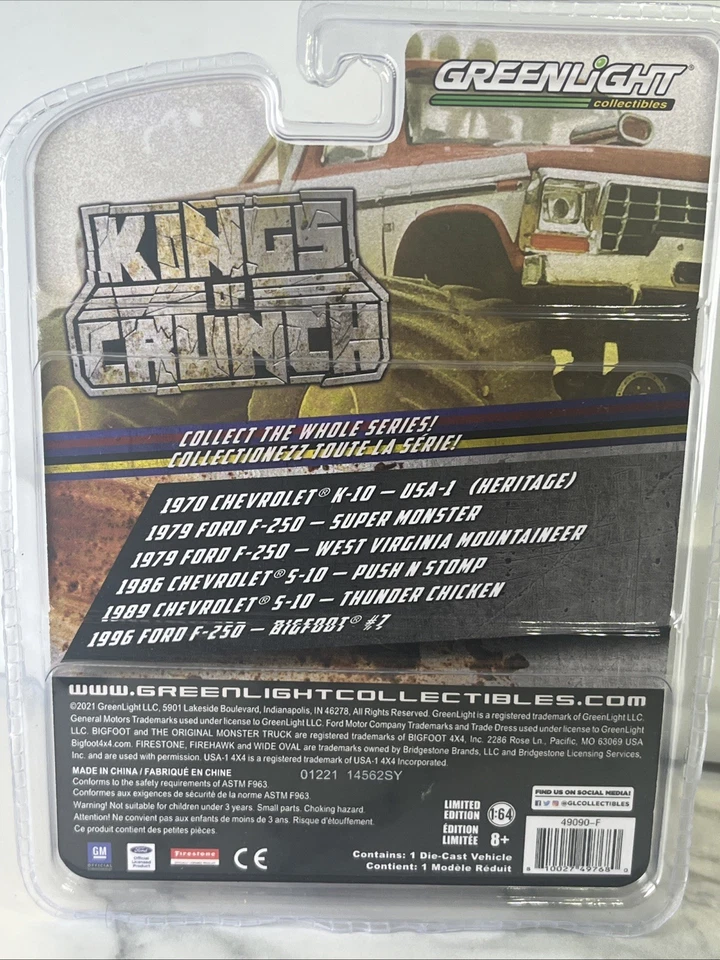 Chevy K-10 Muddy Greenlight Kings of Crunch Series 9 USAHeritage 1970 - Imagem 2 de 2
