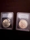 1922 and 1923 Silver Peace Dollar MS62 (Lot of 2)
