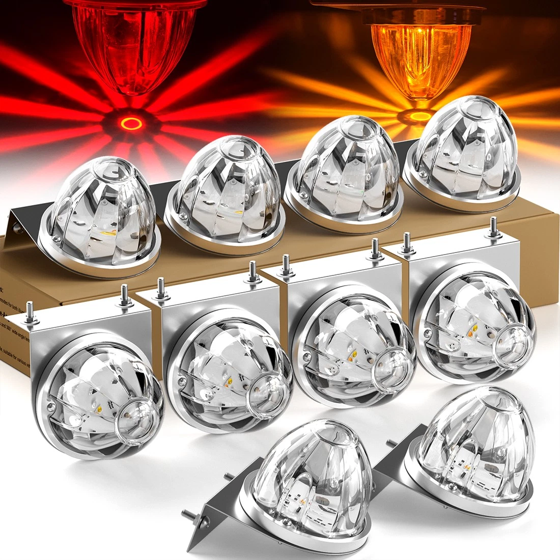 LED Watermelon Lights Dual Color with Bracket, Strobe Function for Truck Trailer
Opens in a new wind