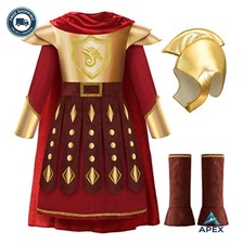 Roman Soldier Costume for Kids Medieval Warrior Outfit Red Polyester with