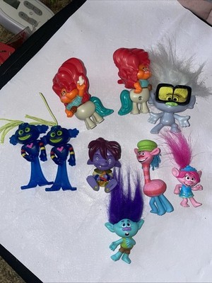 Trolls Figures Lot of 9  King Trollex Barb Poppy Tiny Diamond World Tour