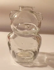 Anchor Hocking Teddy Bear Coin Bank Clear Glass Piggy Bank 6”tall "New"