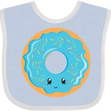 Inktastic Blue Donut Baby Bib Sprinkles Shower Birthday Gender Reveal Sweets Day