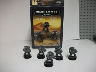 MIB KOMPLETT PLUS 2 EXTRA WARHAMMER 40K SPACE MARINES UNBEMALT PERFEKT X5