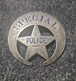 Vintage Unique Obsolete Special Police Badge Silver Tone Star! NICE! L@@K!