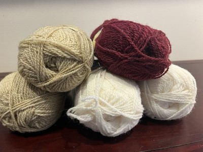Lot 5 Brunswicks Heatherblend Sport White, Wheat, Burgundy 80% Orlon, 20% Virgin