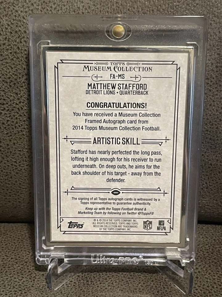 🔥Matthew Stafford 2014 Topps Museum Collection Silver Metal Frame SP /25 DET - Image 4 of 4