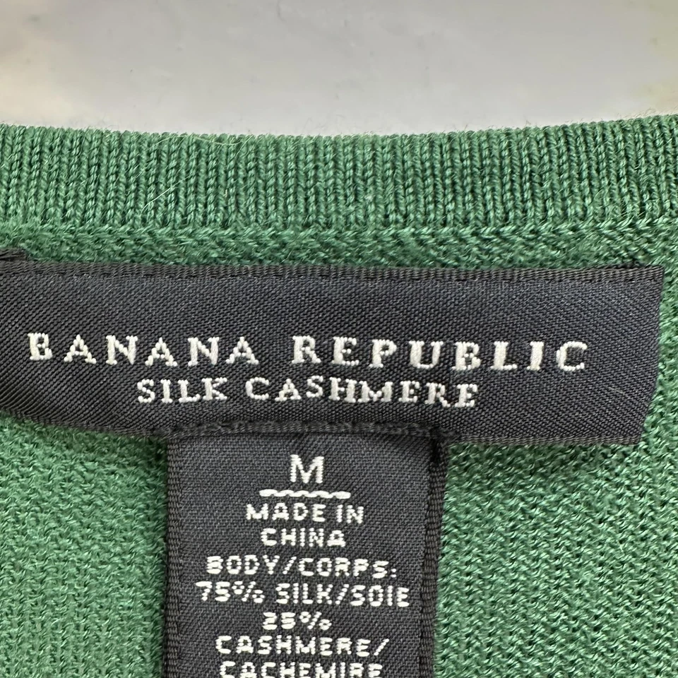 Banana Republic Silk Cashmere Wrap Sweater Womens Medium Green Tie Waist - Image 3 of 4