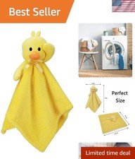 Unisex Yellow Duck Security Blanket - Soft Plush Lovey for Babies  15 Inch