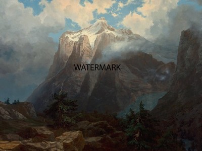 Albert Bierstadt - Mount Brewer from Kings River Canyon Cal - 17x22 REPRODUCTION