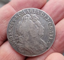 William And Mary 1691 Silver Half Crown. TERTIO edge