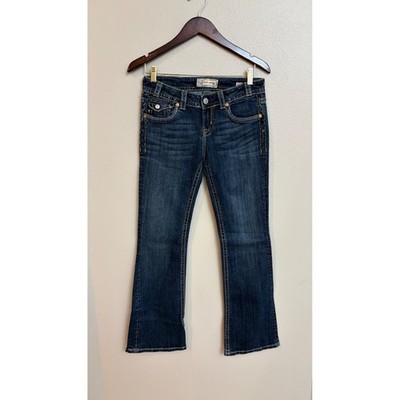 MEK Denim New York Jeans 28 Dark Wash Low Rise Bootcut Y2K Contrast Stitch