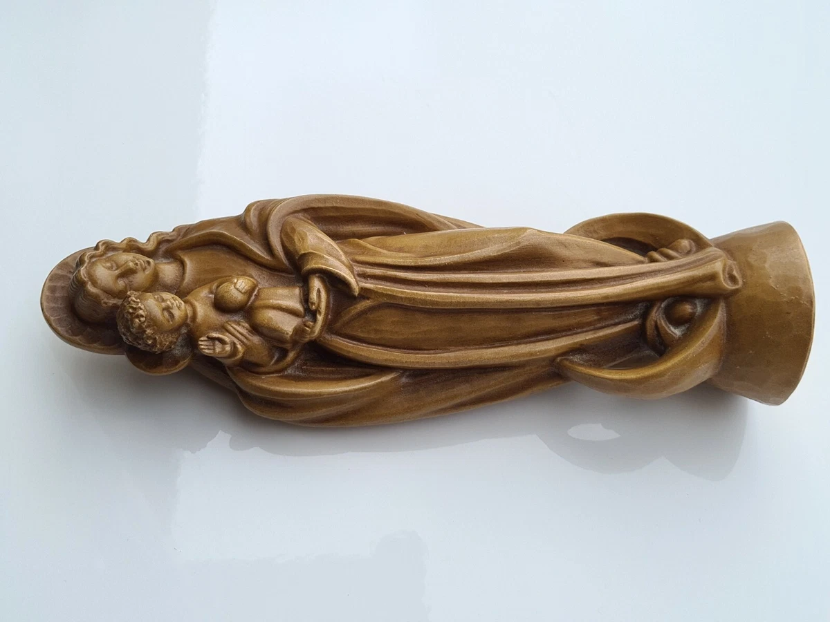 Holzfigur Madonna mit Kind Handarbeit Alpenländisch Südtirol Weihnachtsgeschenk