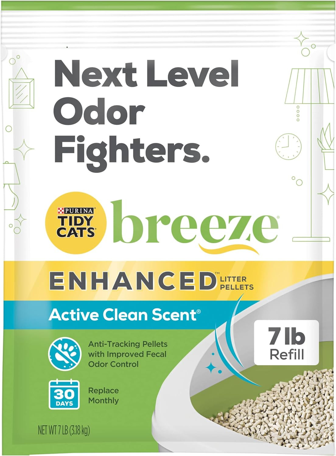 Purina Breeze Scented Litter Pellets Enhanced Refill 7lb Bag