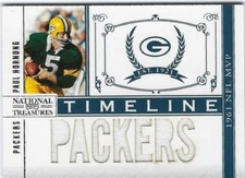 2011 NATIONAL TREASURES TIMELINE PAUL HORNUNG JERSEY PACKERS MINT TEAM NAME