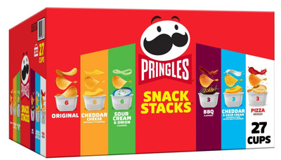 Pringles Snack Stacks Variety Pack Potato Crisps Chips, Lunch Snacks, 27 Count