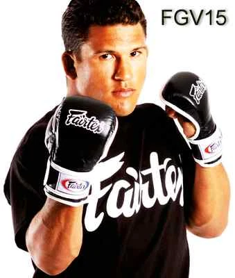 FAIRTEX MMA KICK BOXING SPARRING GLOVES FGV15 COMBAT MARTIAL ARTS BLACK WHITE