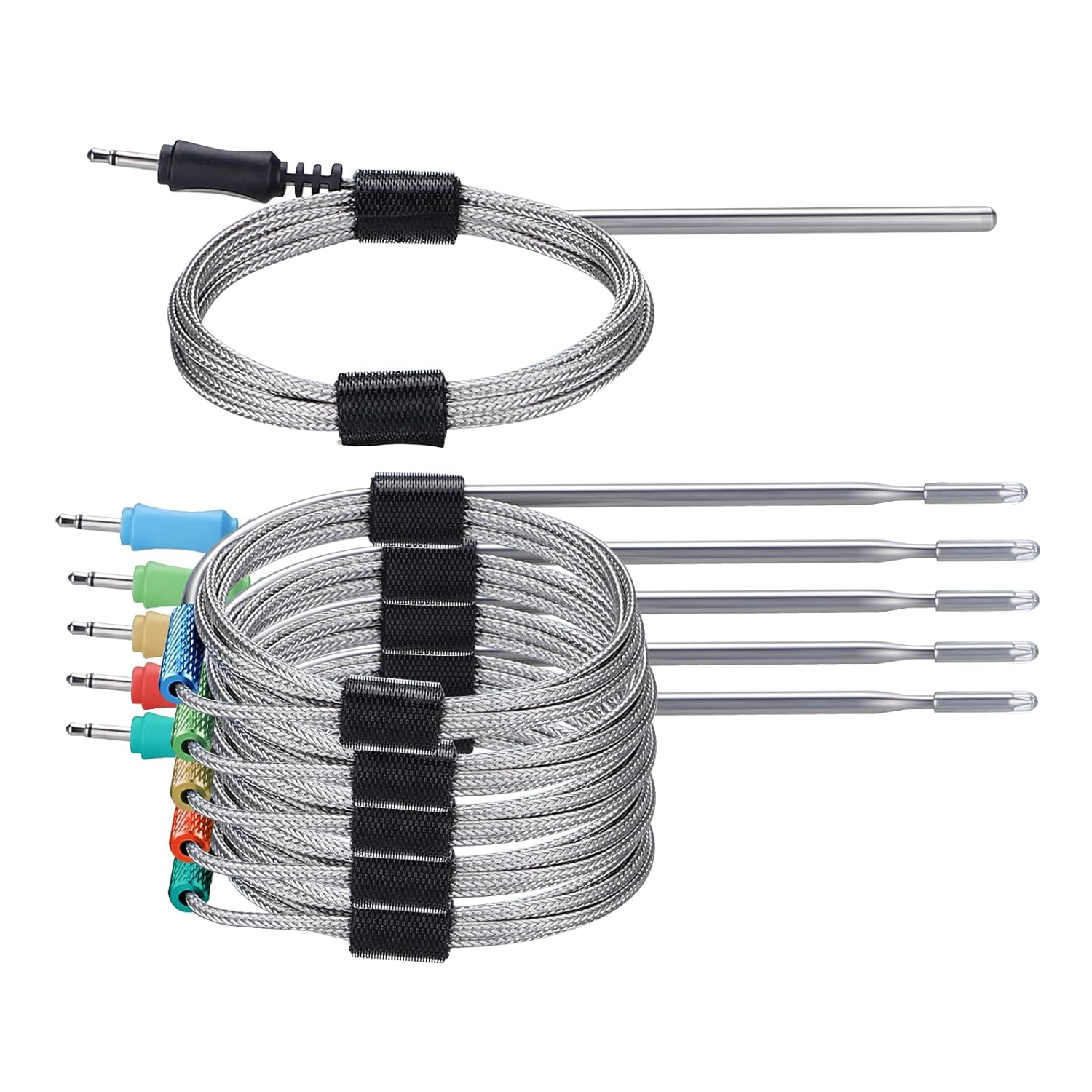 Meat Thermometer Colored Probes 6-Pack Set, 47 Inches Stainless Probes Only Comp-image