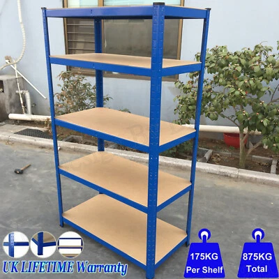 Garage Racking 5 Tier Shelving Unit Boltless Ajustable Metal Shelf Shed Storage