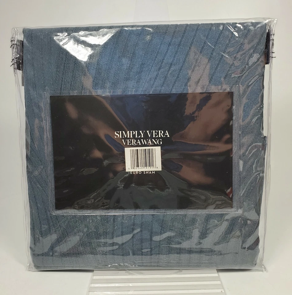 Simply Vera Vera Wang Sculptural Wave Euro Sham 410 Navy New - Изображение 2 из 4