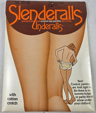 Vtg Slenderalls Underalls Pantyhose Suntan Leg Size A-B Beige Panty New