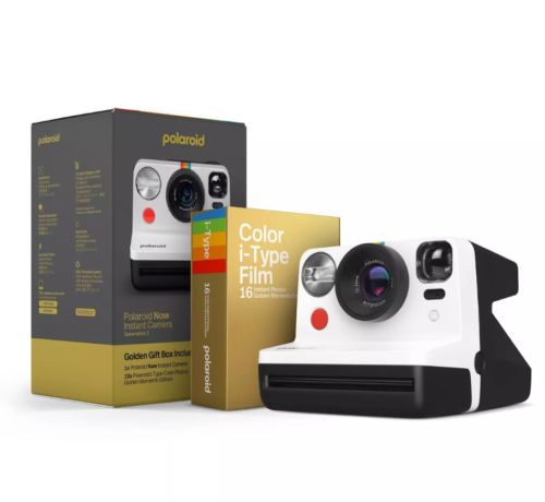 *NEW* Polaroid NOW Gen 2 Instant Camera Golden Gift Box Bundle - Black/White