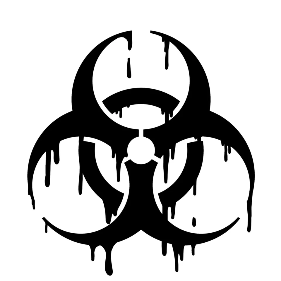 Biohazard Iron-On - Fabric Heat Transfer Decal - Select Color Size - Image 4 of 4