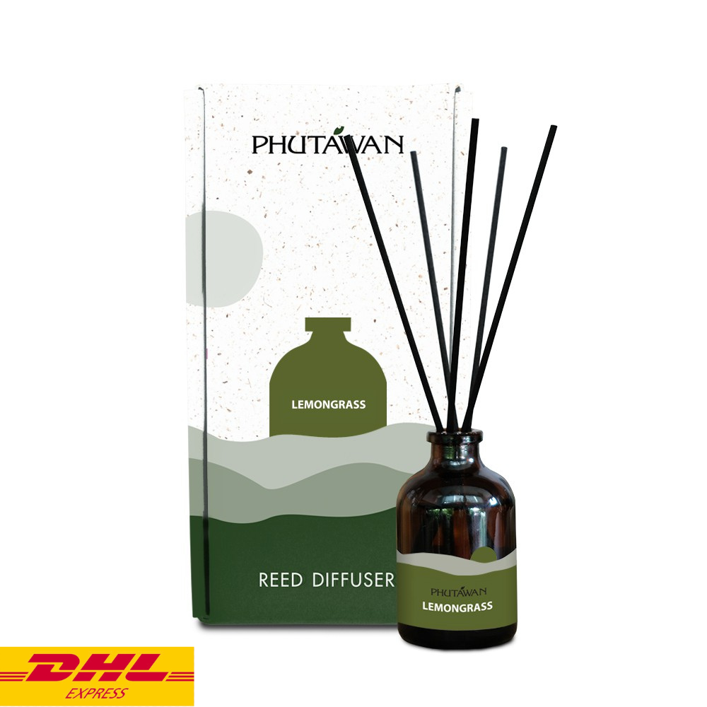 Phutawan Reed Diffuser Lemongrass Scent Home Fragrance Aroma Spa Relax 100 ml-image