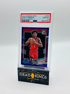 2023-24 Panini Donruss Optic - Amen Thompson - Blue Velocity Rated Rookie PSA 10