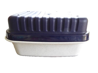 Vintage Neu Blau und Grau Tupperware Knacker Box mit Innenteiler 21 x 16