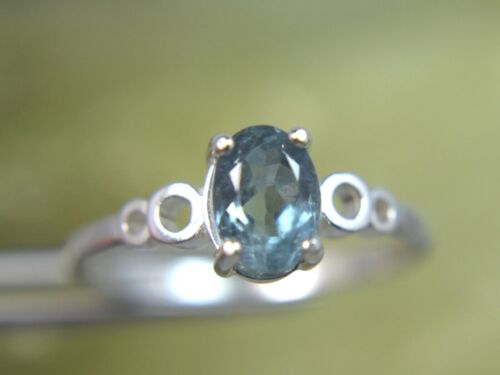 TOURMALINE - Genuine Blue Indicolite 925 Sterling Silver Solitaire Ring 1.09 ct - Afbeelding 1 van 6