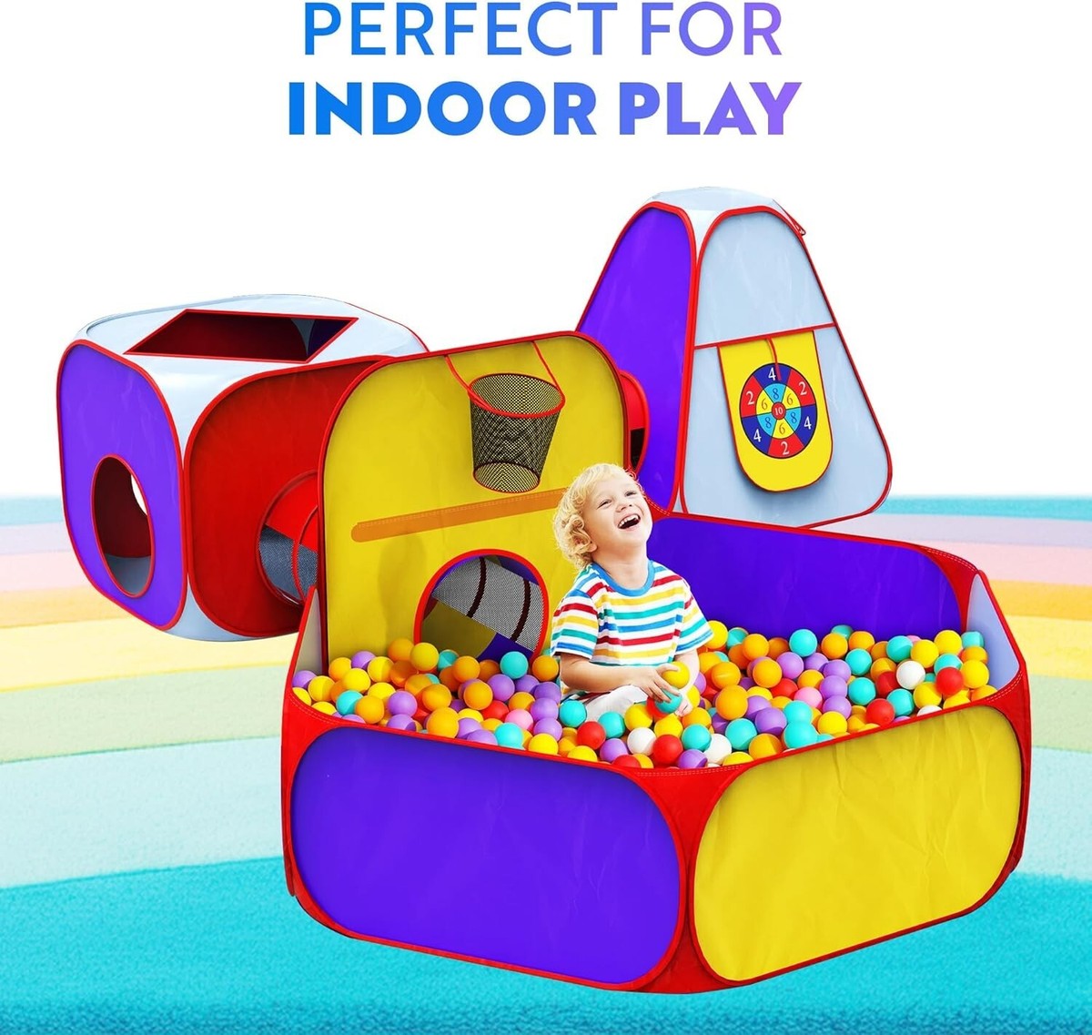 Tubo De Gateo Relaxdays Elephant Pop Up Play Tent With Play Tunnel