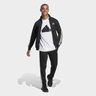adidas Men's Basics 3-Stripes Tricot Track Suit (Jacket & Pant