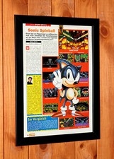 Sonic the Hedgehog Spinball Sega Genesis Promo Vintage Poster / Ad Art Framed