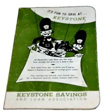 Vtg KEYSTONE SAVINGS & LOAN Coin Saver Bank Card Booklet SOUTHERN CALIFORNIA  