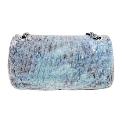 CHANEL Classic Flap 2018 Waterfall Blue Sequin Shoulder Bag | eBay