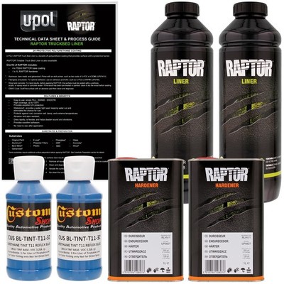 U-POL Raptor Tintable Reflex Blue Spray-On Truck Bed Liner Coating, 2 Quarts