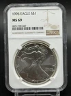 1995 $1 American Silver Eagle NGC MS69