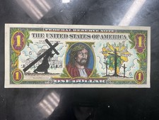 $1 Religious Art US One Dollar Fantasy Note JESUS PATH OF SACRIFICE for our sins