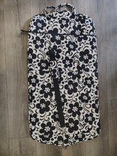 Vera Bradley Black White Floral Night Day Quilted Garment Travel Bag Retired
