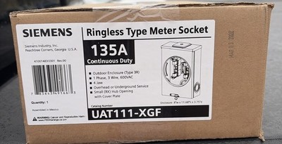 Siemens UAT111-XGF Ringless Type Meter Socket 135A NEW
