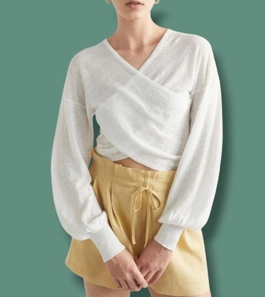 Women Seed Heritage Sweater White Linen M