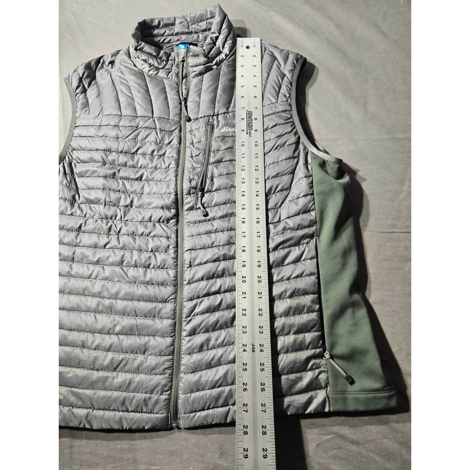 Eddie Bauer First Ascent StormDown 800 Puffer Vest Mens XL Gray Green Outdoor - product detail image 5