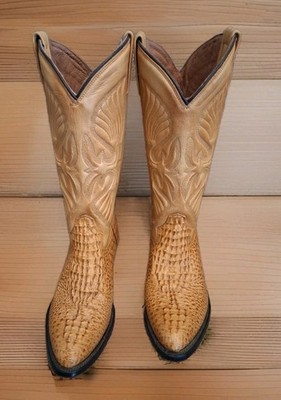 Men's-Vintage Joma-Leather Cayman Tail Boots Size 7EE Color Buttercup Style 1070