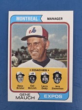 1974 Topps #531 Expos Coaches Gene Mauch / Larry Doby / McLish BASEBALL Card 1K