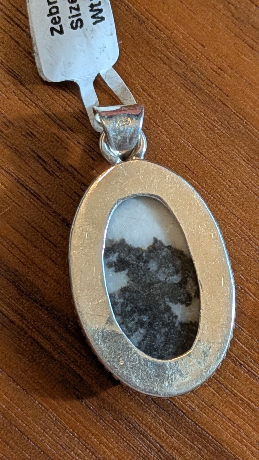 Zebra Jasper Oval Pendant – Solid 925 Sterling Si… - image 7