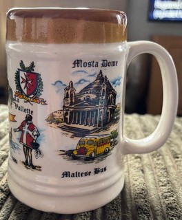 Malta Ceramic Beer Mug Tankard Malta 13 cm Tall